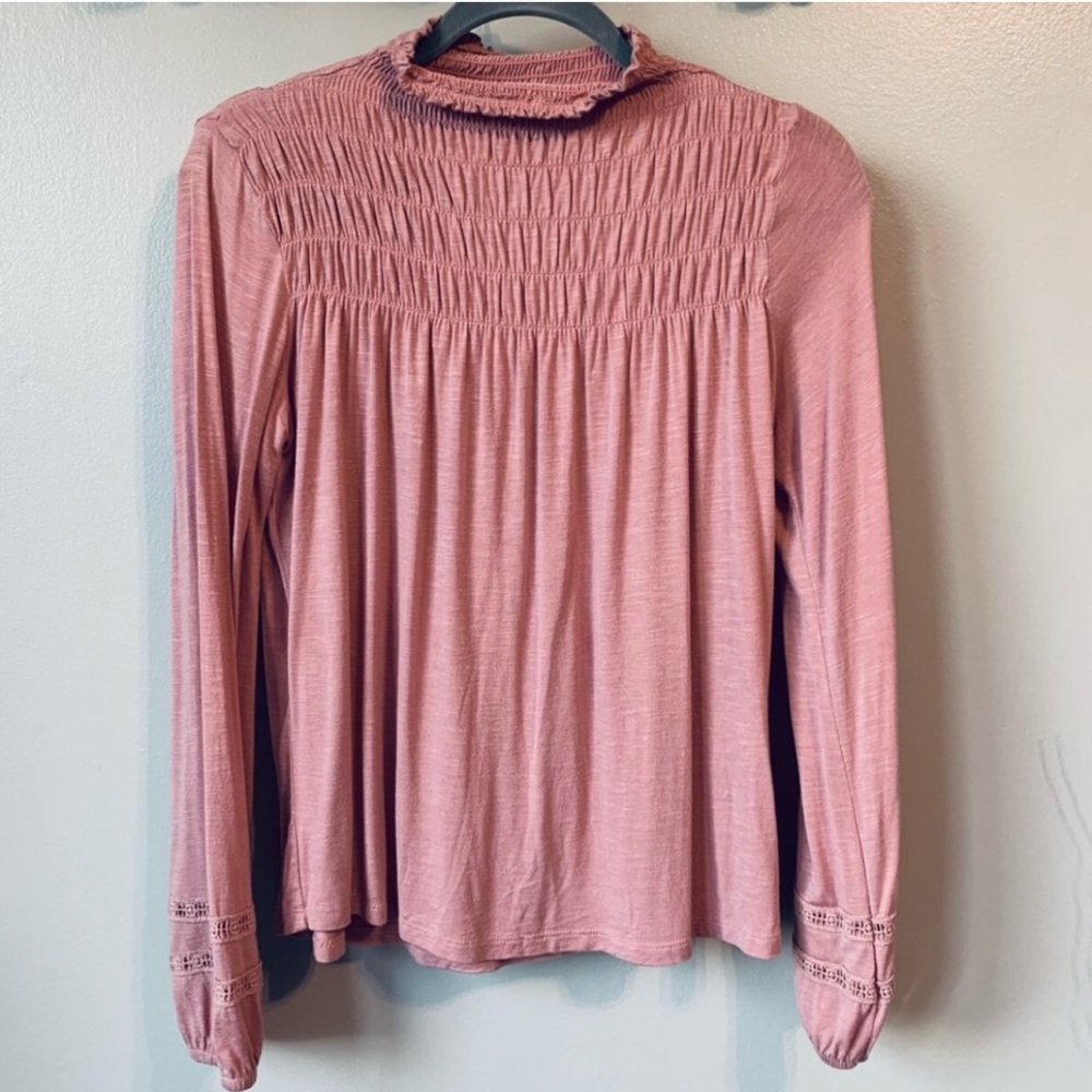 Takara Mauve Long Sleeve Smocked Top M